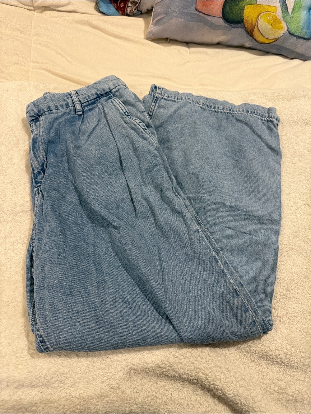 GAP Light Blue Wide-Leg Pull-On Trouser Jeans